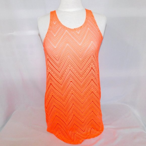OP Womens S Lace Orange Bathing Suit Coverup - Picture 1 of 9
